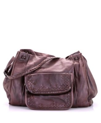 Pre-Owned Bottega Veneta Scarabee многокарманная сумка через плечо с шнурком кожаная с плетеным узором