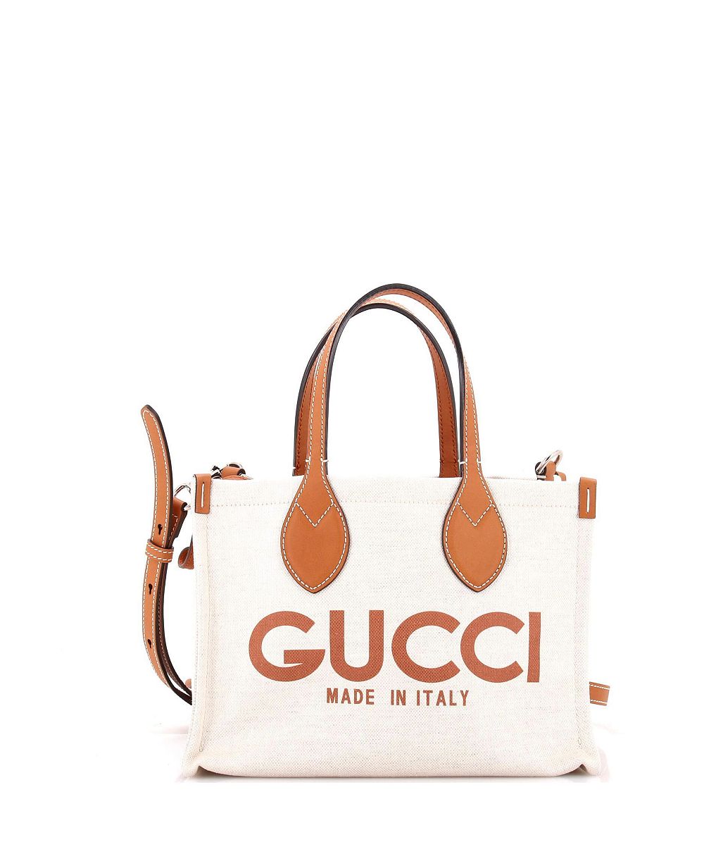 Pre-Owned Gucci Маленькая сумка-шоппер с логотипом из печатного канваса