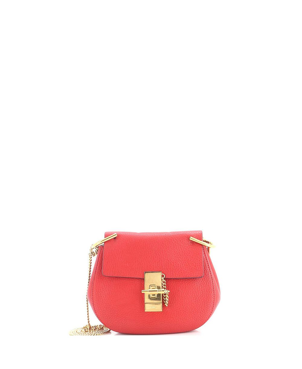 Б/у маленькая сумка Chloe Mini Drew через плечо из кожи