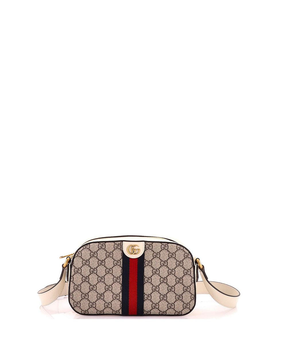 Pre-Owned Gucci маленькая сумка через плечо Ophidia Camera из ткани GG Coated Canvas с кожаной отделкой