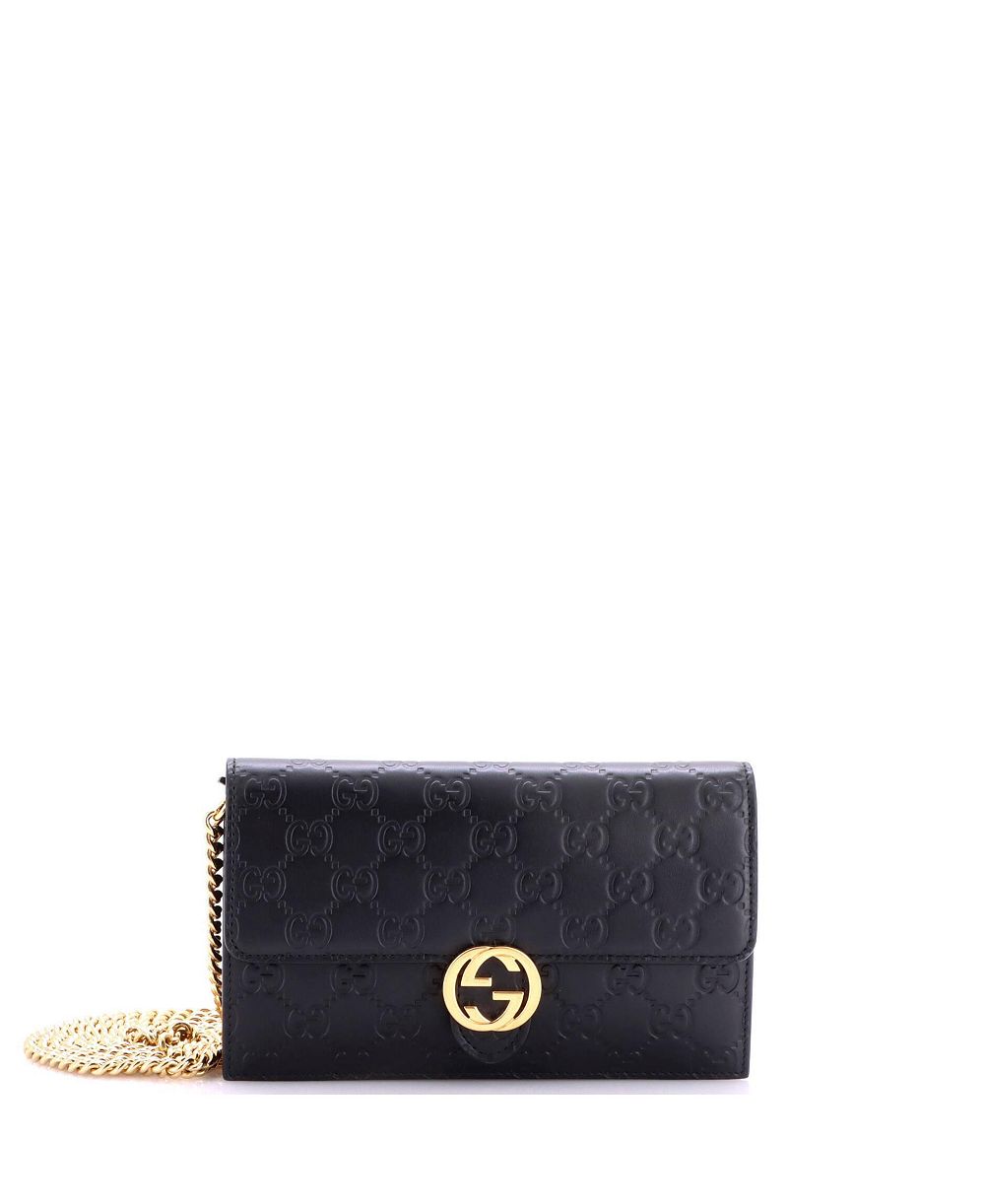 Pre-Owned Guccissima кожаный кошелек-сумка на цепи Icon Wallet on Chain