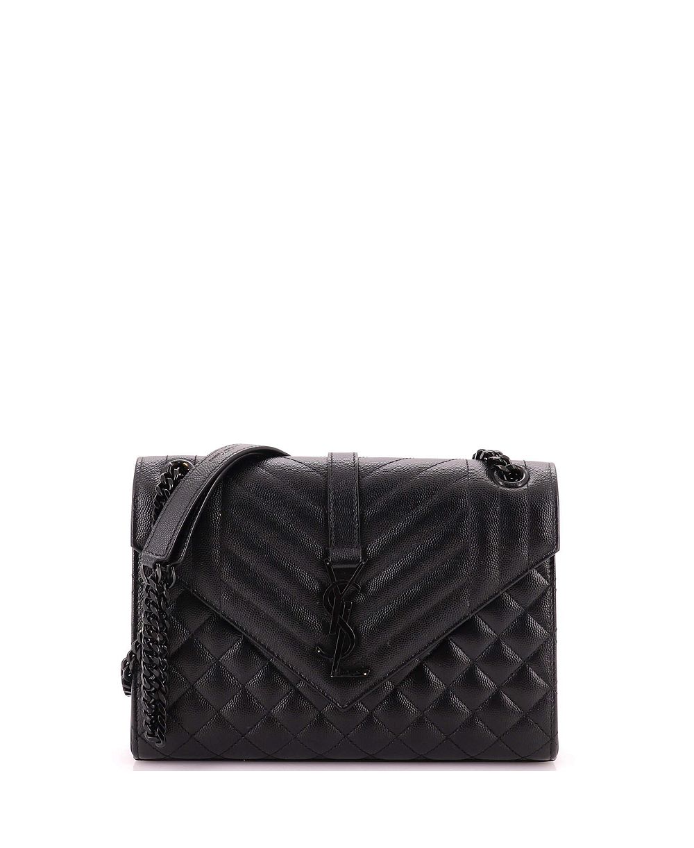 Б/у сумка-сэтчел Saint Laurent Classic Monogram Envelope из комбинированной стеганой кожи
