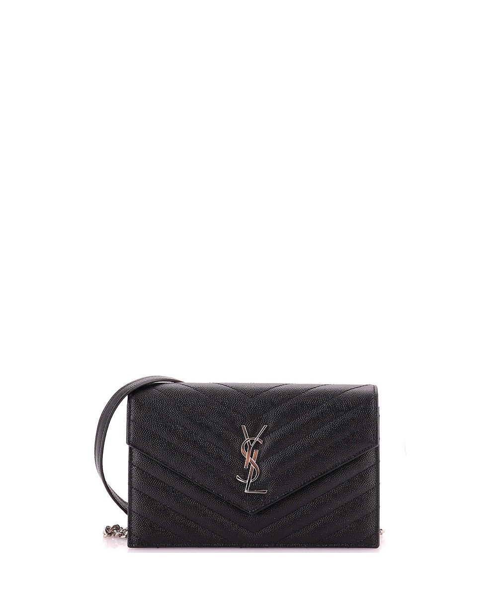 Pre-Owned Saint Laurent кошелек на цепочке Small Classic Monogram из стеганой кожи с ромбовидным тиснением