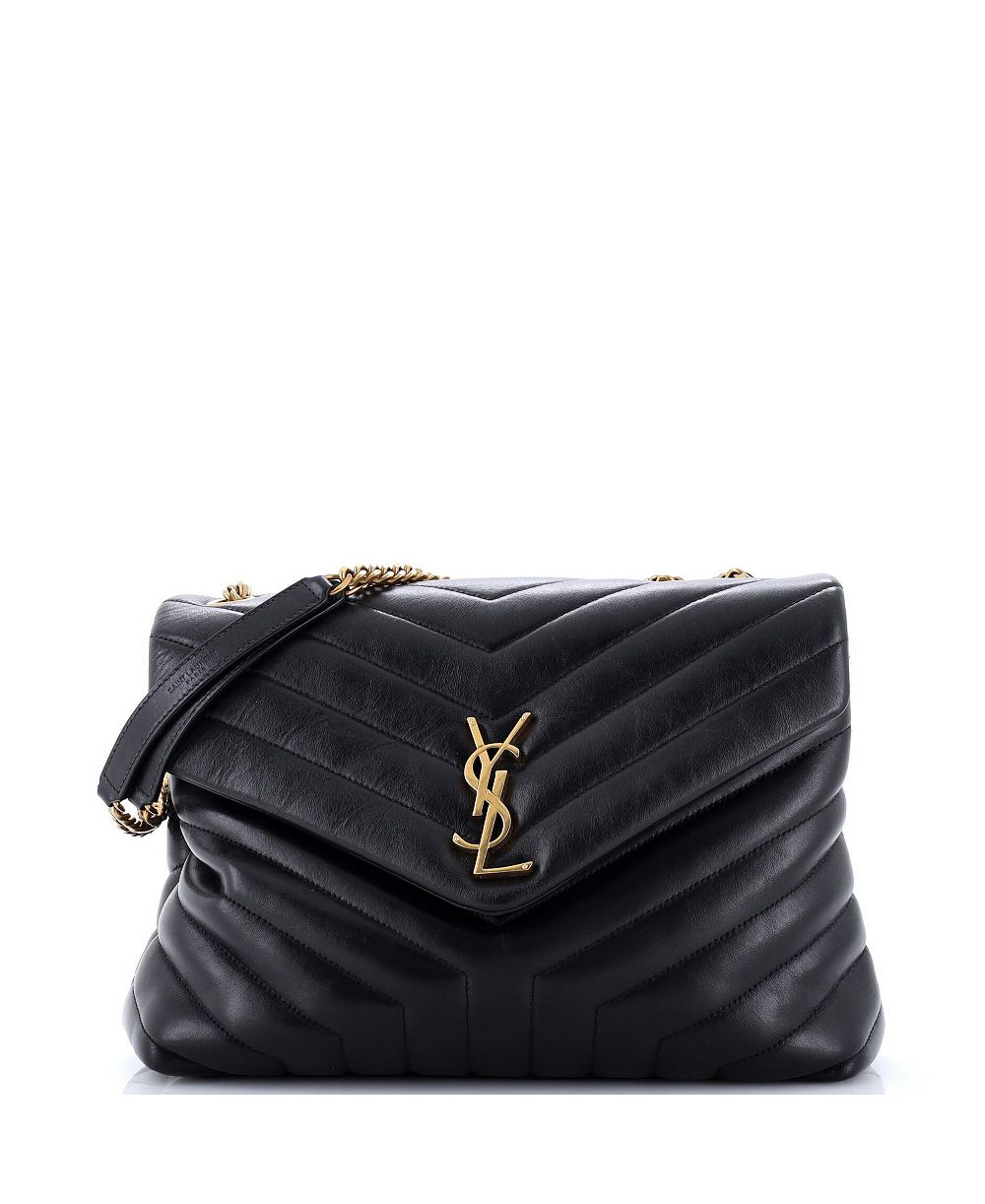 Б/у сумка-мессенджер Saint Laurent Medium Loulou из стеганой кожи