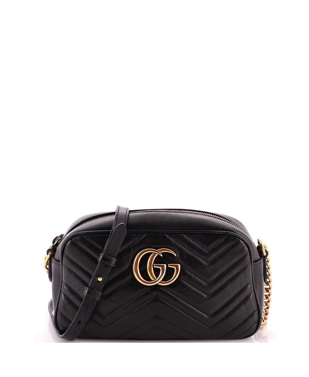 Б/у маленькая сумка через плечо Gucci GG Marmont из стеганой кожи