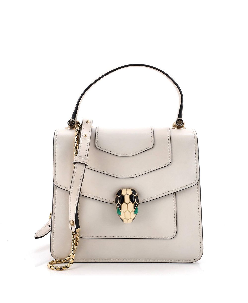 Pre-Owned Bvlgari Small Serpenti Forever Top Handle Bag Leather