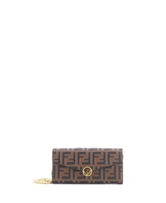 Pre-Owned Fendi длинный кошелек на цепочке F is Fendi из кожи с тиснением Zucca