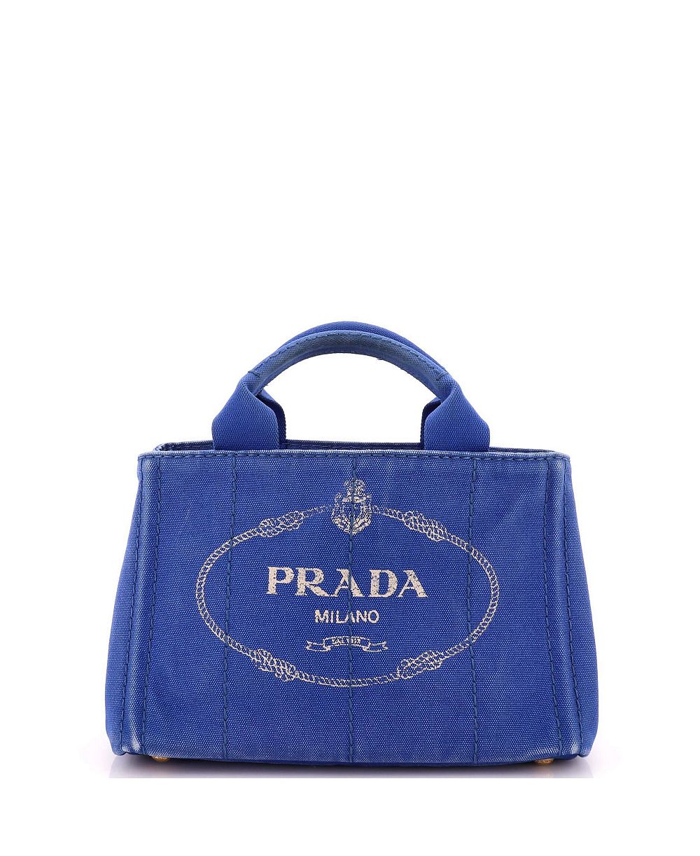 Б/у маленькая сумка-тоут Prada Mini Canapa из канвы