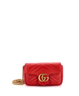 Pre-Owned Gucci Super Mini GG Marmont Flap Bag Matelasse Leather