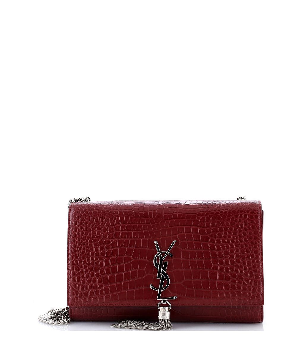 Б/у сумка Saint Laurent Medium Classic Monogram Tassel через плечо из тисненой кожи
