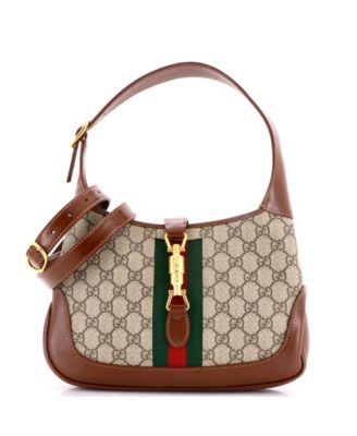Б/у маленькая сумка Gucci Jackie 1961 Hobo из лакированной ткани GG