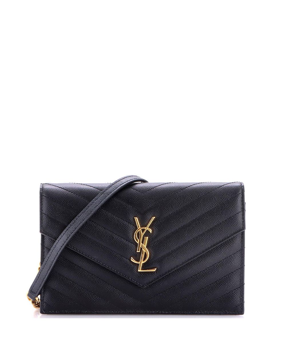 Pre-Owned Saint Laurent кошелек на цепочке Small Classic Monogram из стеганой кожи с ромбовидным тиснением