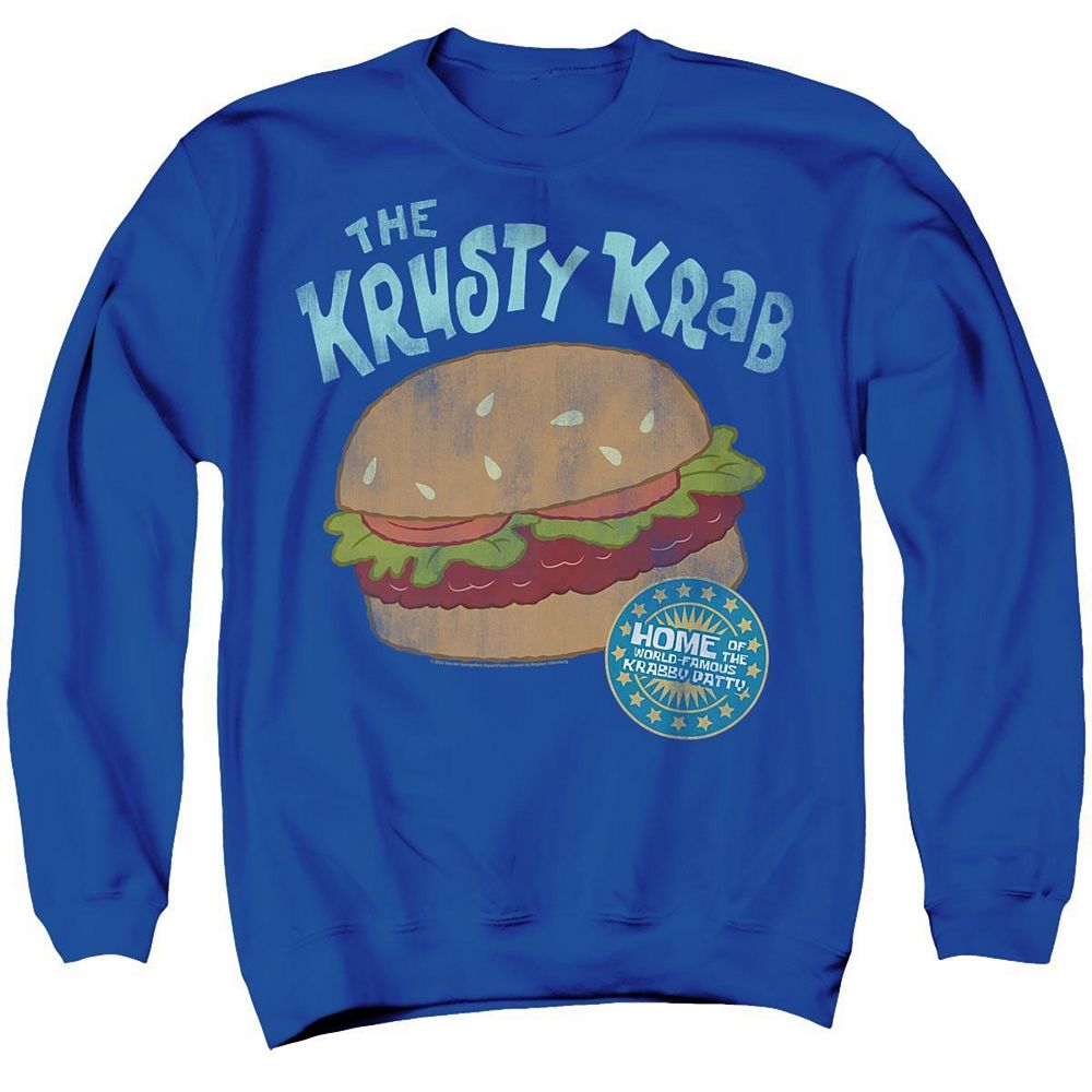SpongeBob SquarePants Мужская ретро-толстовка с круглым вырезом и графикой Красти Краб