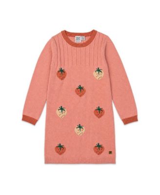 Детское длинное платье-свитер из жаккардовой ткани с принтом клубники и Ivy Kids для девочек 2T-5T с длинным рукавом от Deux par Deux