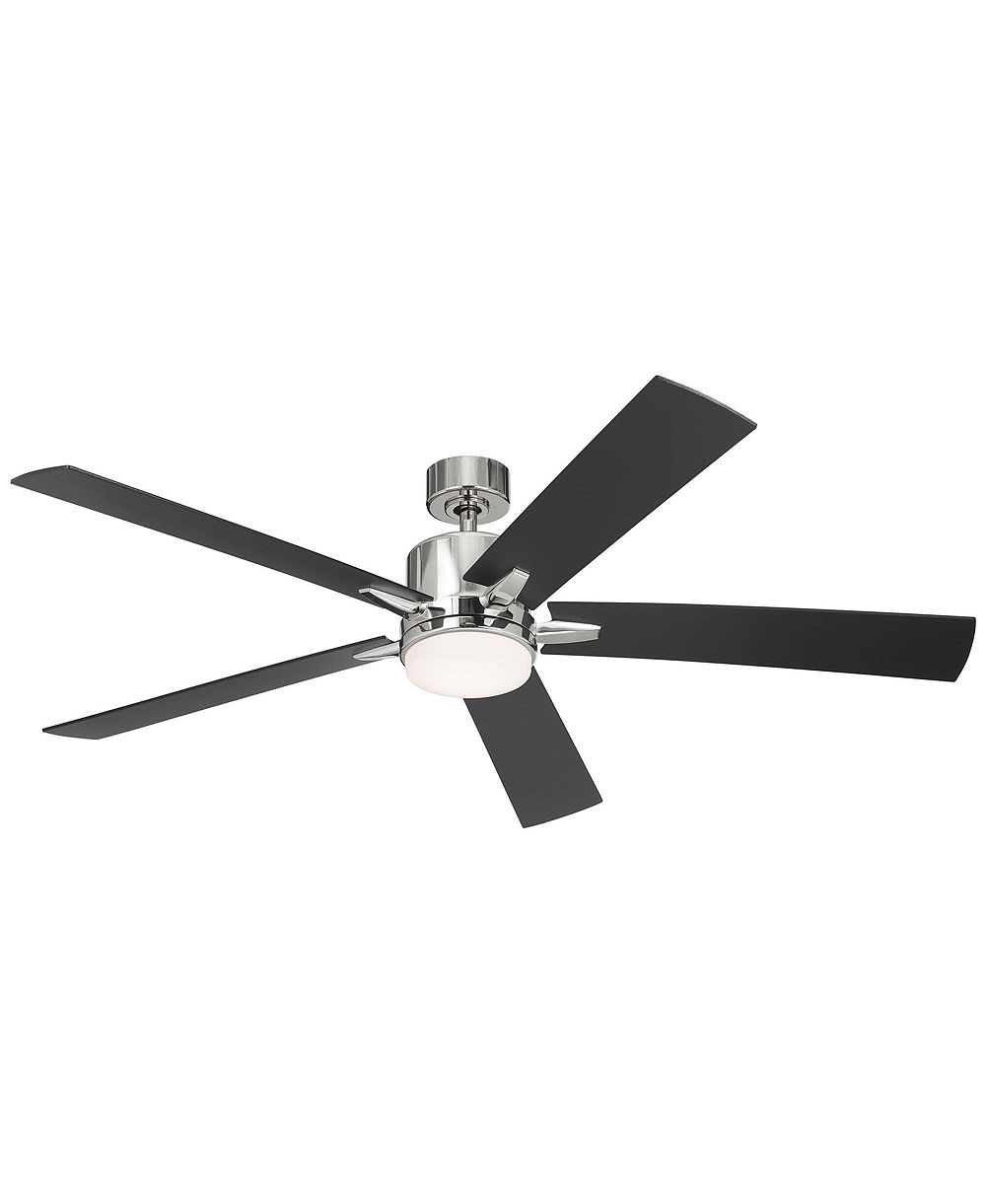 Kichler потолочный вентилятор Lucian XL 60" с LED подсветкой и настенным управлением, полированный никель