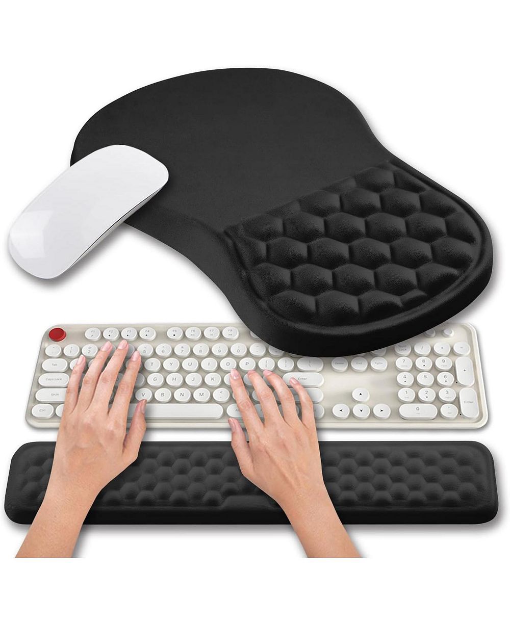 Lofree 2-in-1 Memory Gel Ergonomic Mouse Pad and Keyboard Wrist Rest Set Compatible with Standard Keyboards and Mice
