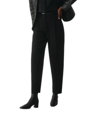 The Fold Women's Siena High-Waist Pleated Barrel Trousers