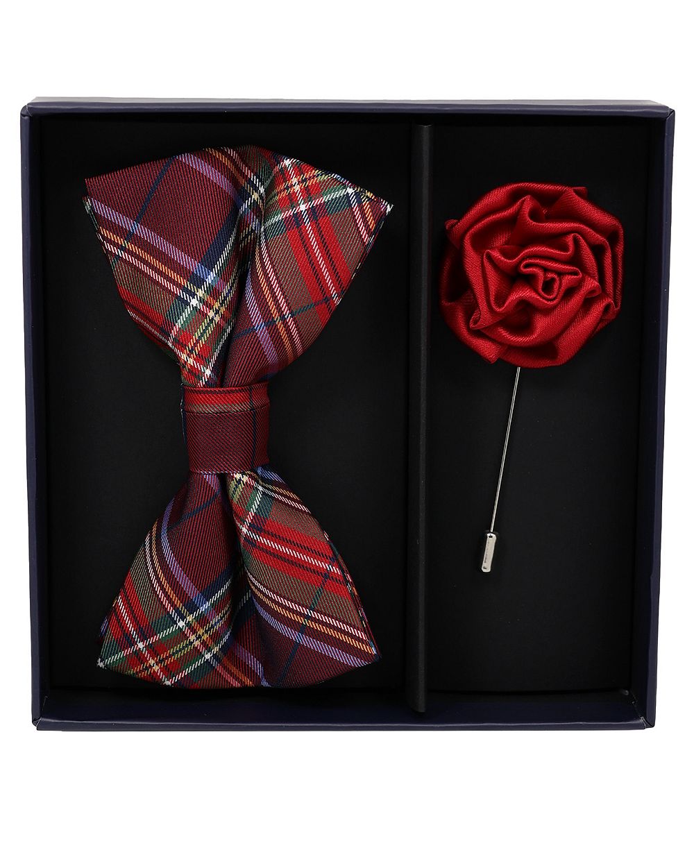 Ben Sherman мужской комплект: предварительно завязанный клетчатый бант и запонка на лацкан