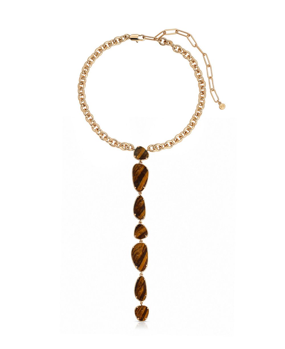ETTIKA ожерелье Majestic Stone с позолотой 18k на латунной основе