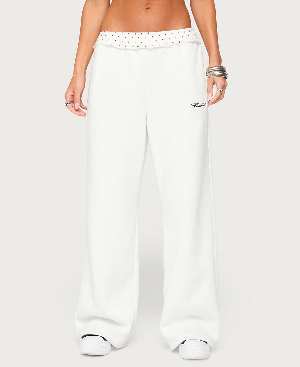 Edikted Women's Deila Polka-Dot Wide-Leg Sweatpants