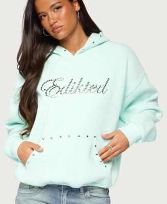 Женское худи Edikted Women's Rockstar с графическим принтом и заклепками