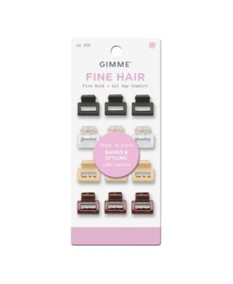 Gimme Beauty Mini Square Claw Clip Set Small Hair Accessories Perfect for Bangs and Fine Hair 12 Pack