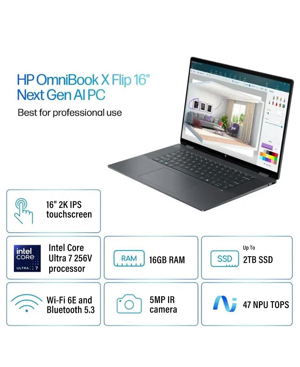 Ноутбук HP OmniBook X 16" 2-в-1 с сенсорным экраном