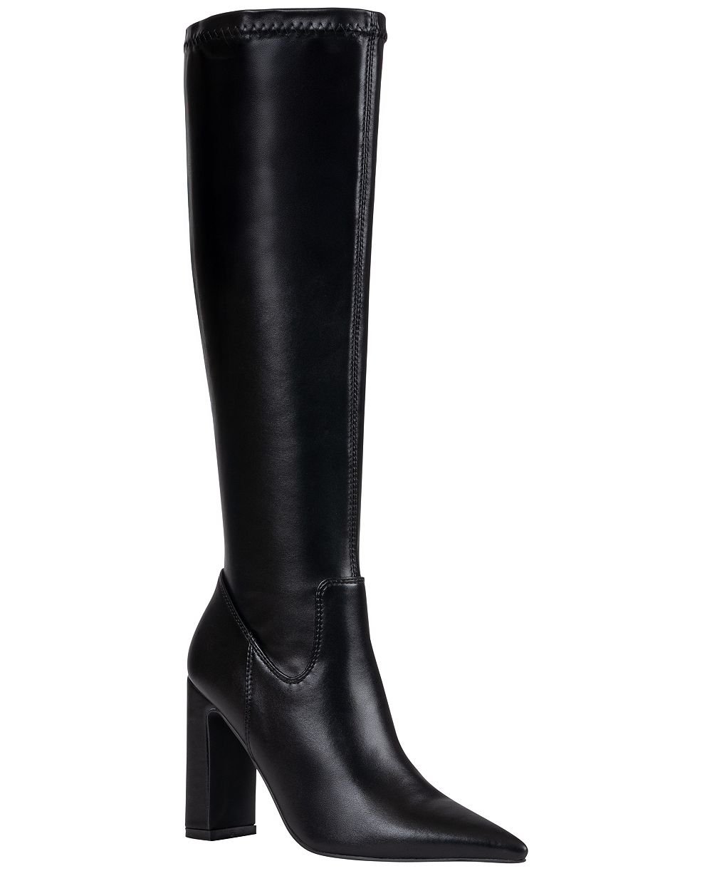 GC Shoes Women's Abigail Block Heel Knee High Dress Boots