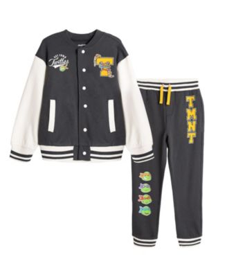 Комплект из флисовой куртки в стиле varsity и брюк для мальчиков-малышей с принтом Черепашек-ниндзя, размеры 2T-4T