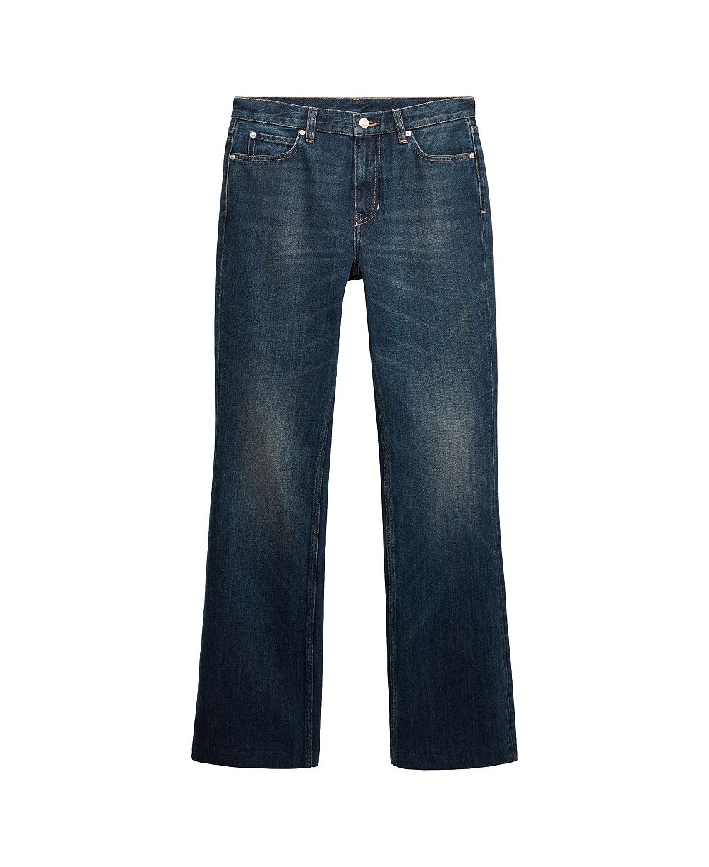 MANGO Women's Selection High-Rise Distressed Flared Denim Jeans