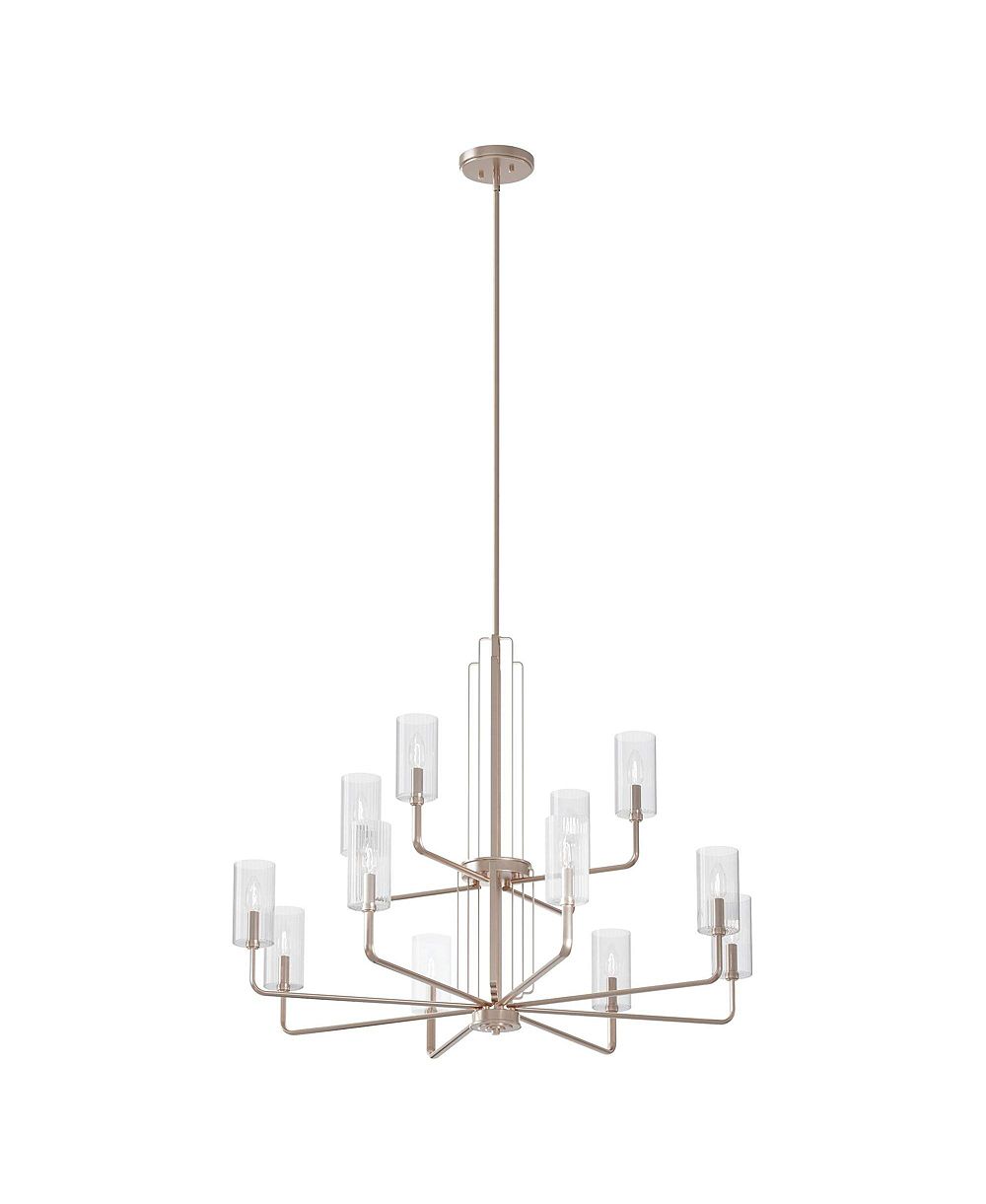 Kichler Kimrose 40 1/2"W полированный сатинированный никель 12-светильниковая люстра