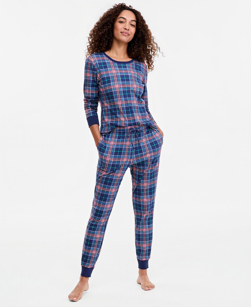 Holiday Lane Women's Jolly Plaid Pajama Set, Created for Macy's
