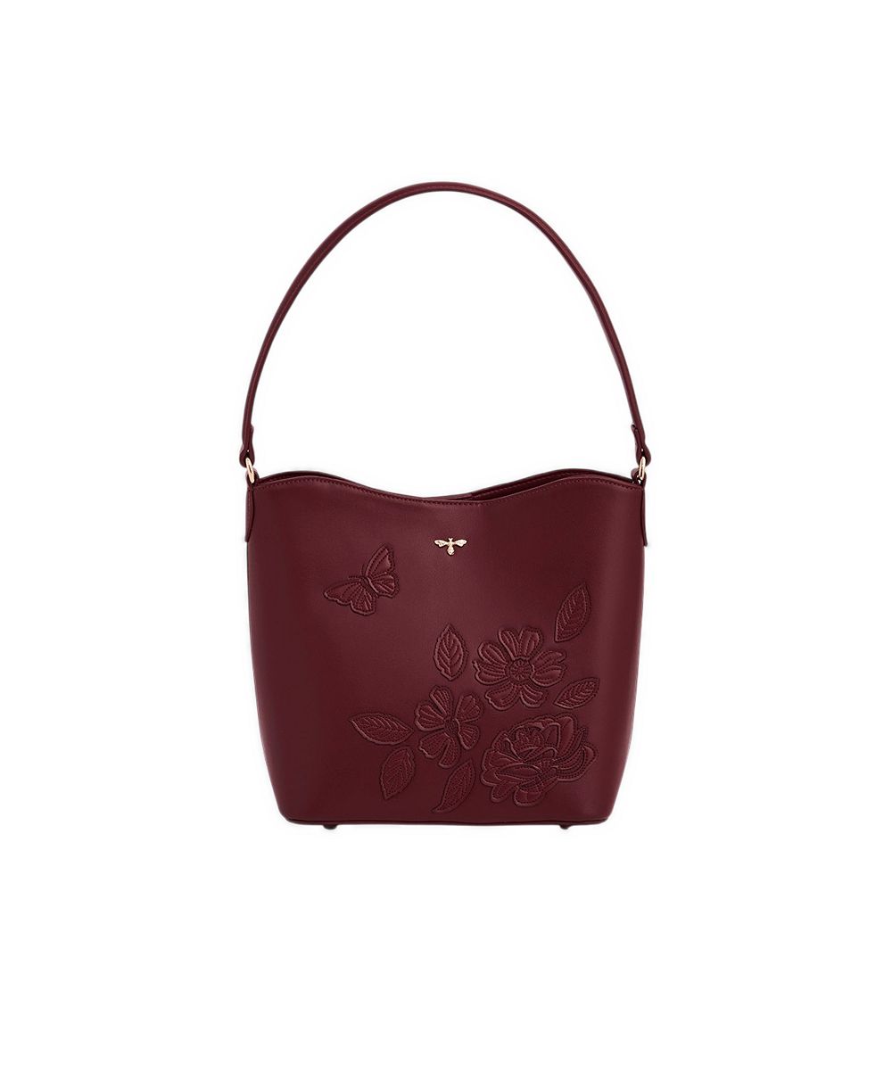 Fable England Floral Applique Margot Bucket Bag