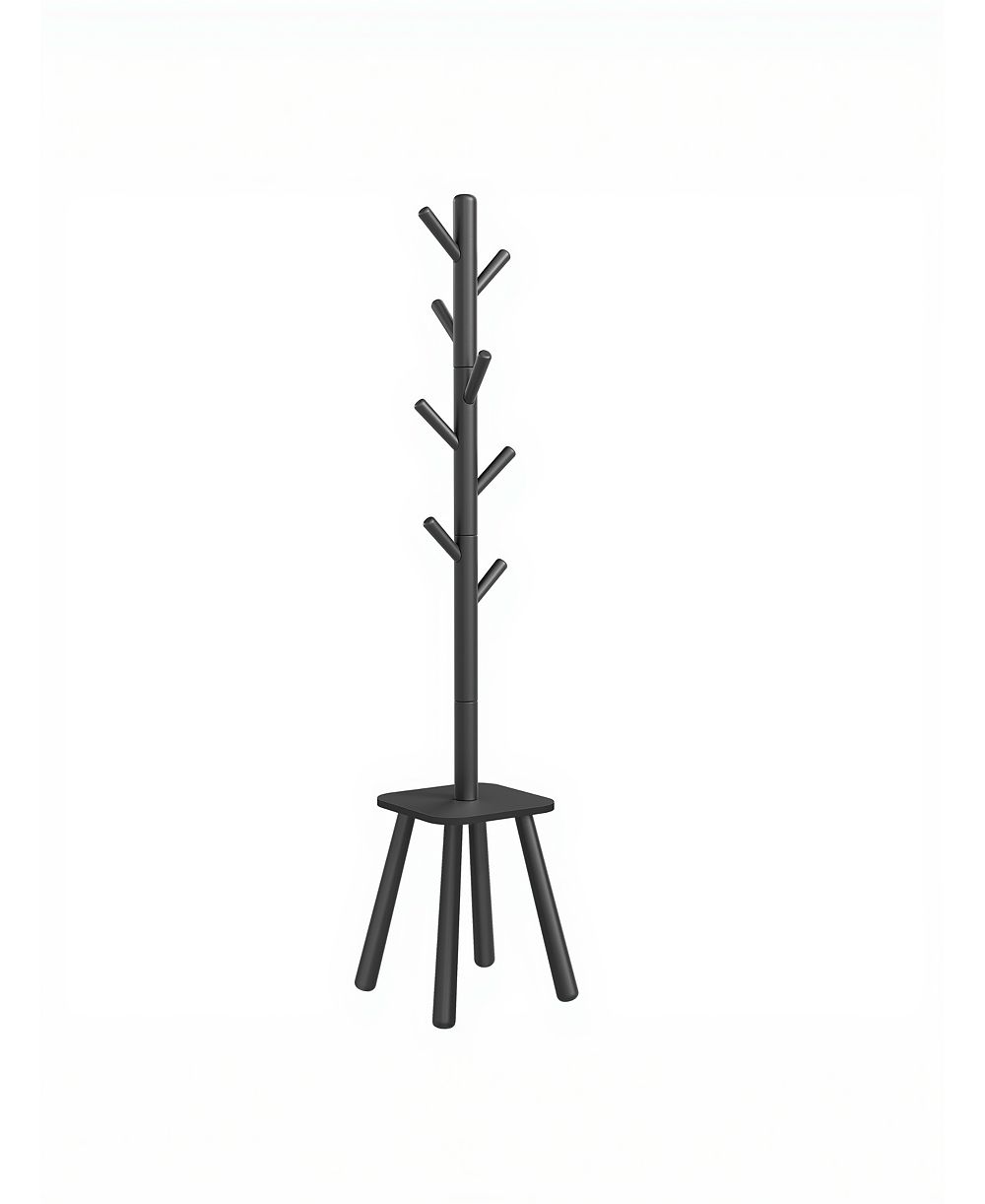 SongmicsHome Freestanding Coat Rack with 8 Hooks and Entryway Storage Shelf 13.2 x 13.2 x 69.2 inches