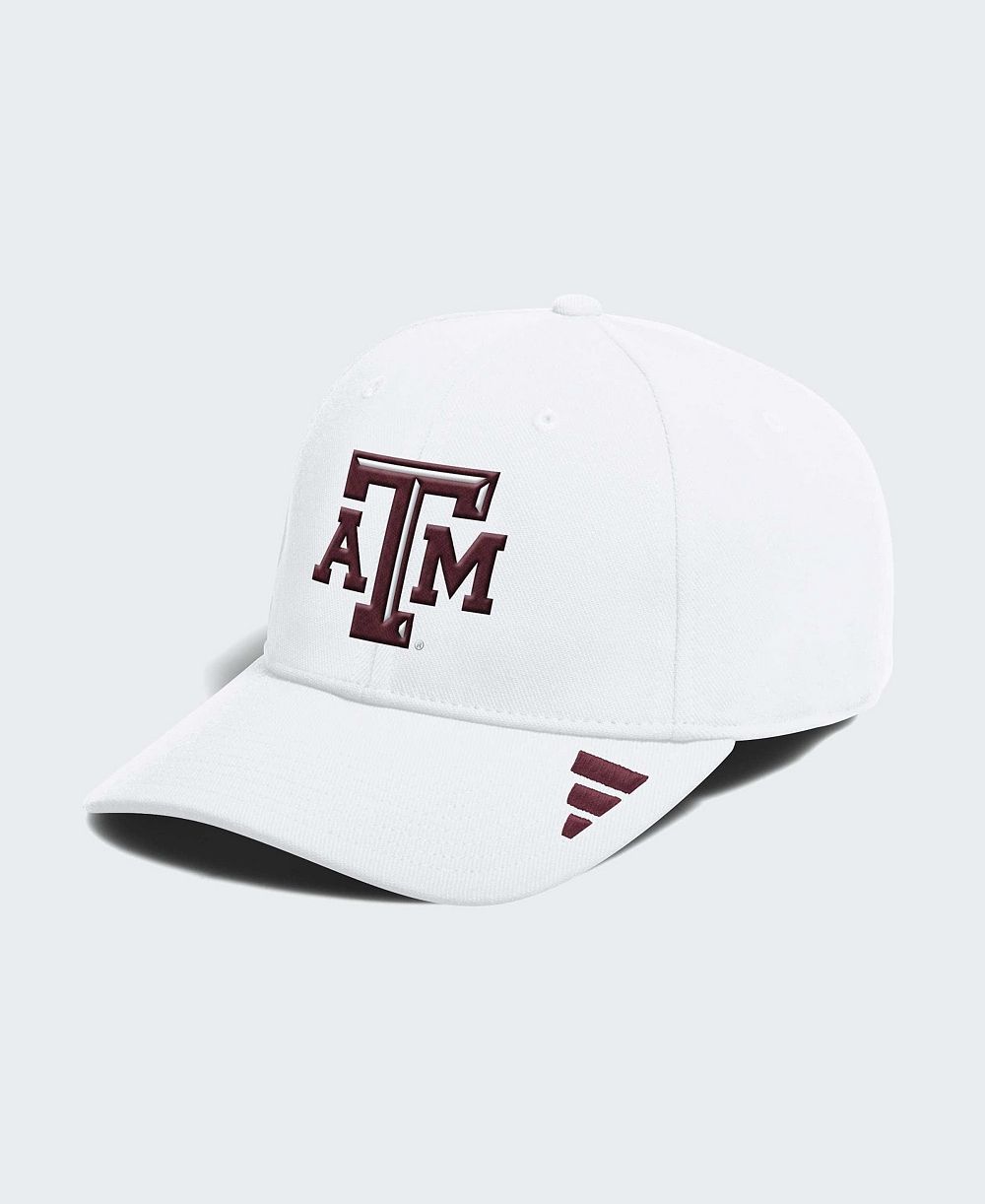 adidas Men's White Texas A&M Aggies 2026 Sideline Flex Hat
