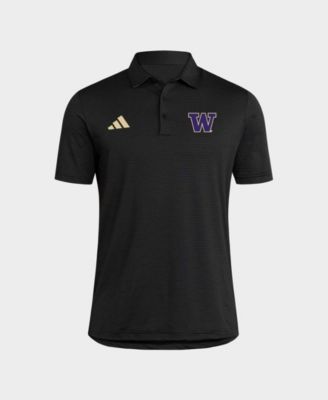 adidas Men's Black Washington Huskies Ultimate 365 Stripe Polo shirt