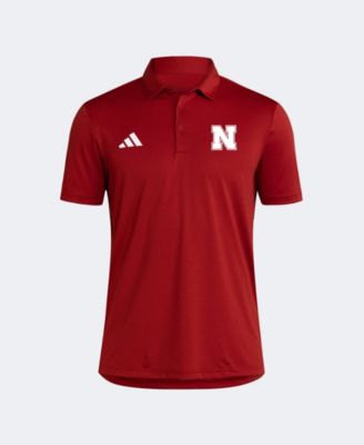 adidas Men's Red Nebraska Huskers Ultimate 365 Stripe Polo shirt