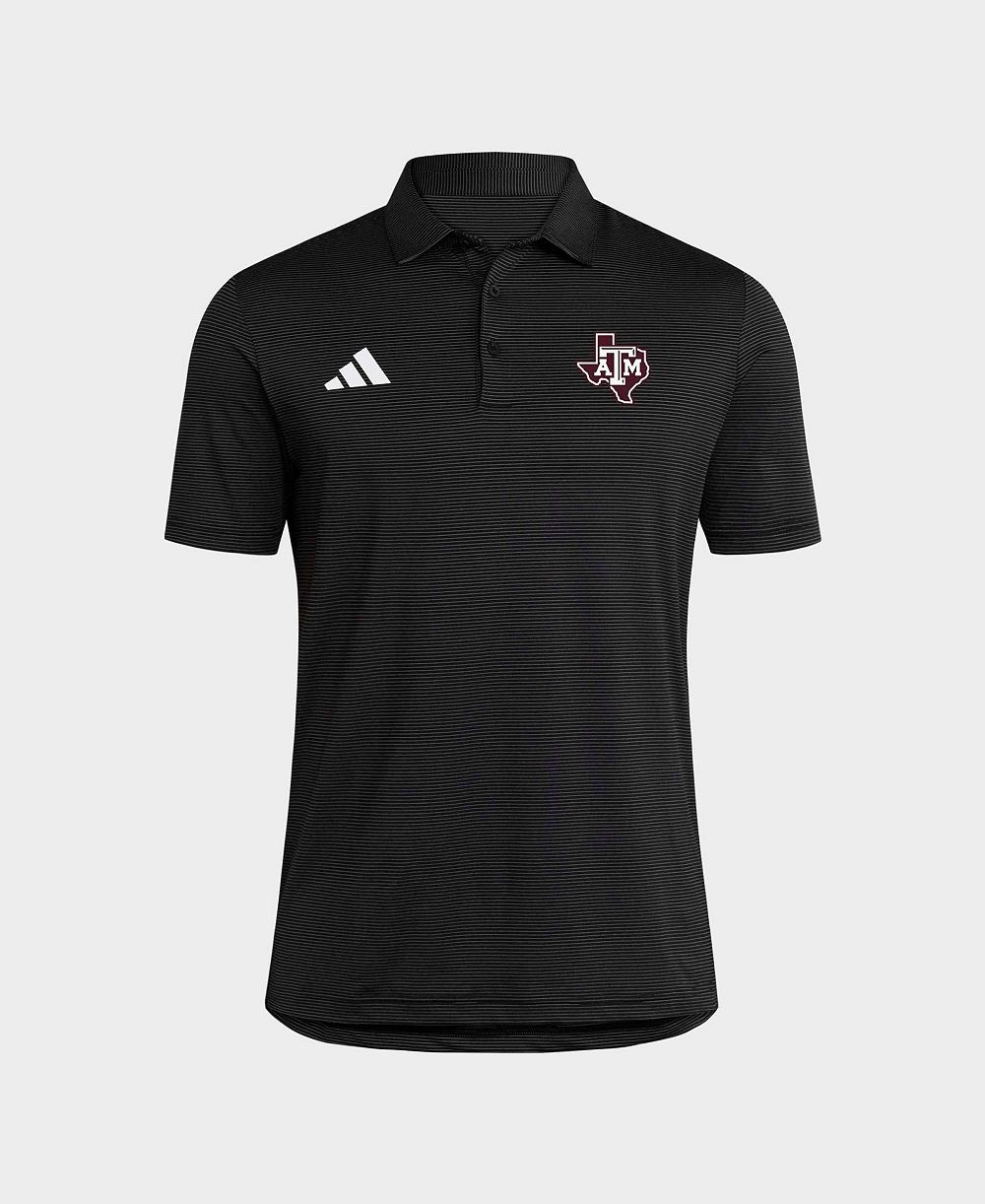 adidas Men's Black Texas A&M Aggies Ultimate 365 Stripe Polo shirt