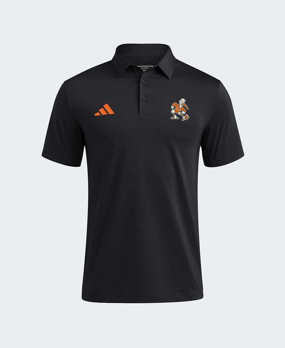 adidas Men's Black Miami Hurricanes Ultimate 365 Solid Polo shirt