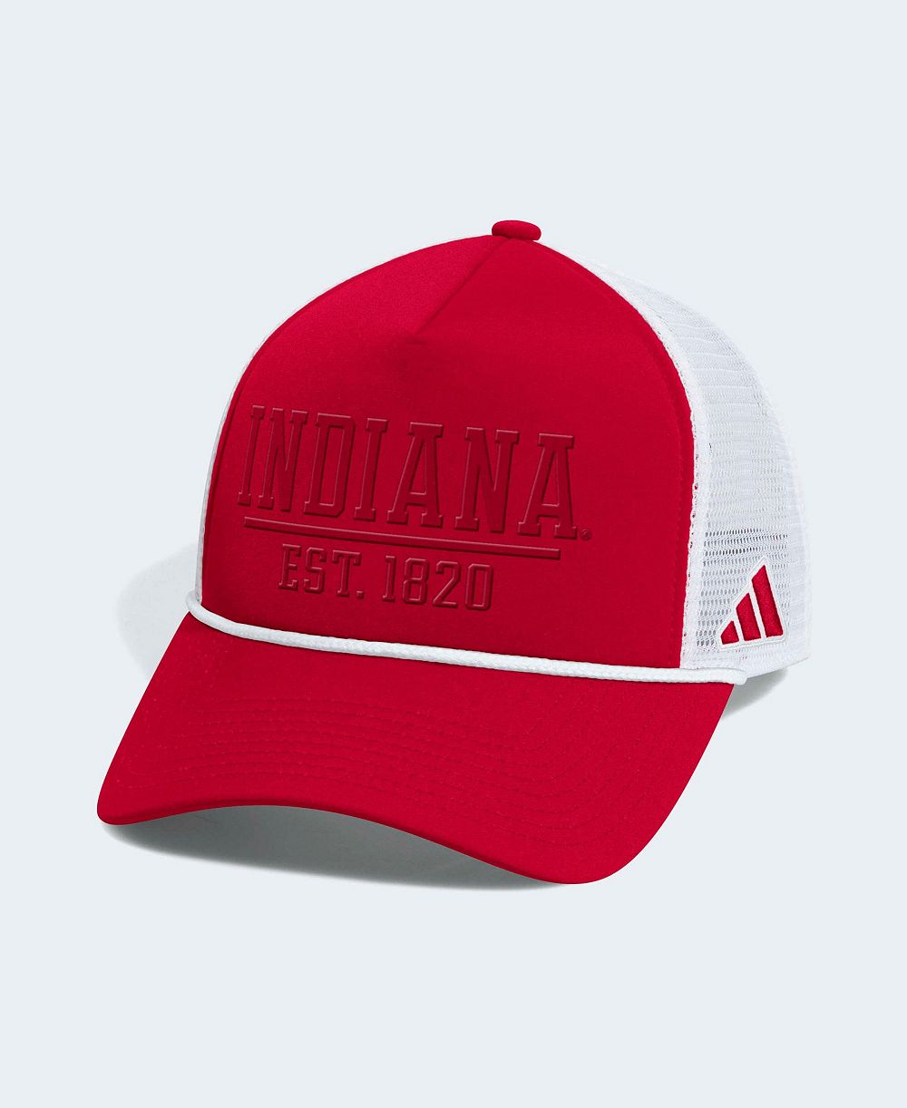 adidas Men's Crimson/White Indiana Hoosiers Foam Front Trucker Adjustable Hat
