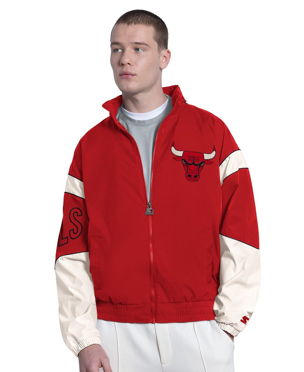 Мужская красная толстовка Starter Chicago Bulls The Gust с полной молнией и капюшоном
