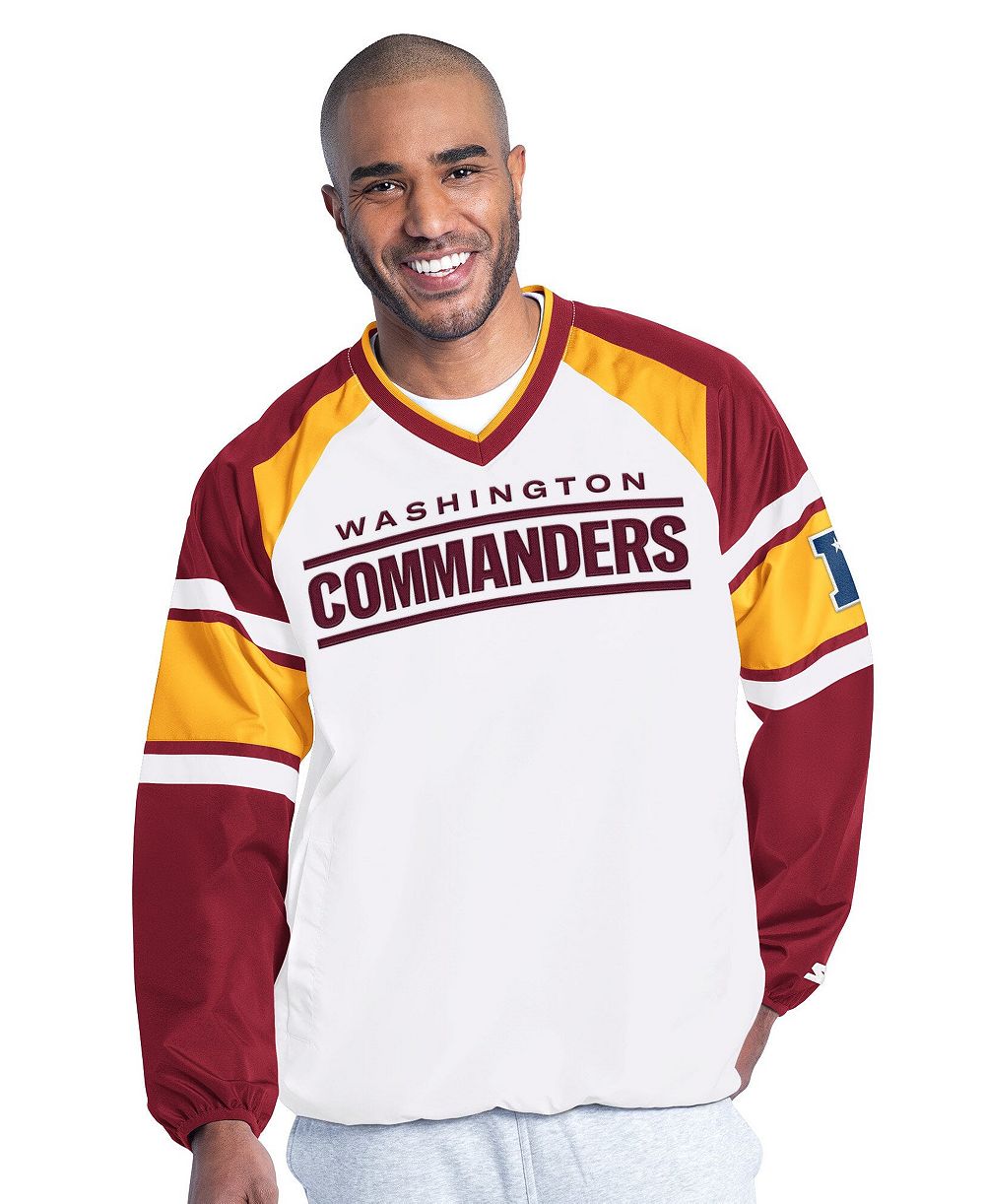 Starter Men's White Washington Commanders Infield Play Raglan Pullover Jacket