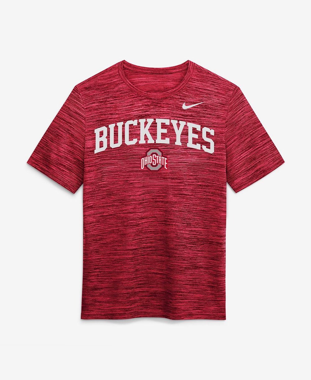 Nike Men's Scarlet Ohio State Buckeyes Primetime Arch Logo Velocity Dri-FIT T-Shirt