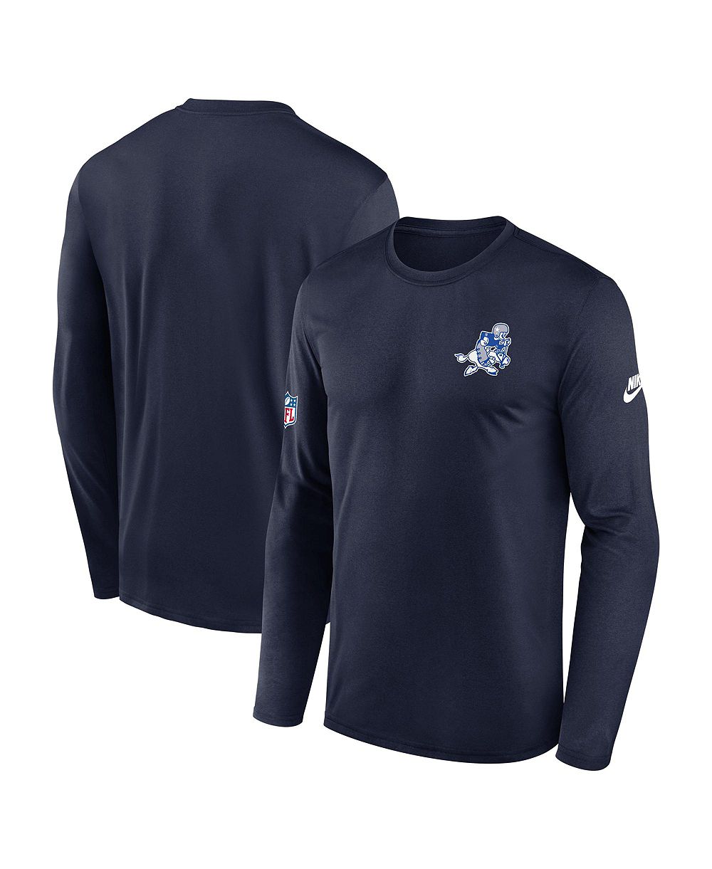 Nike Men's Navy Dallas Cowboys Legend Small Logo Dri-FIT Long Sleeve T-Shirt