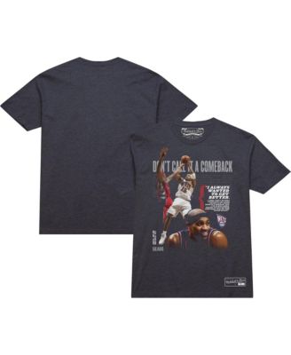 Мужская и женская футболка Mitchell & Ness Vince Carter Charcoal New Jersey Nets Don't Call It A Comeback серого цвета