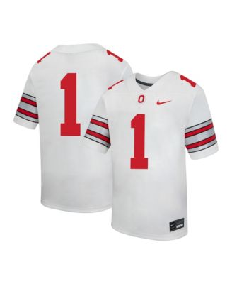 Nike Big Boys and Girls 1 White Ohio State Buckeyes Replica Football Jersey