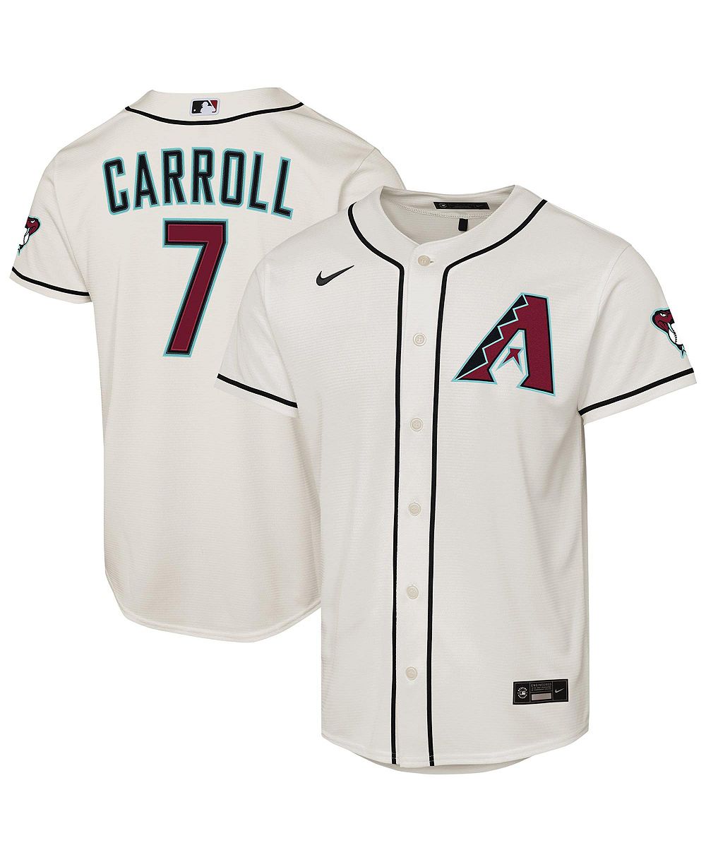 Домашняя стадионная джерси Nike Corbin Carroll Cream Arizona Diamondbacks для мальчиков и девочек