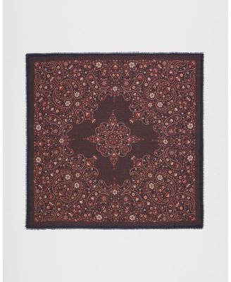 Fable England Women's Eve Paisley Large Square Pashmina Scarf in Chocolate