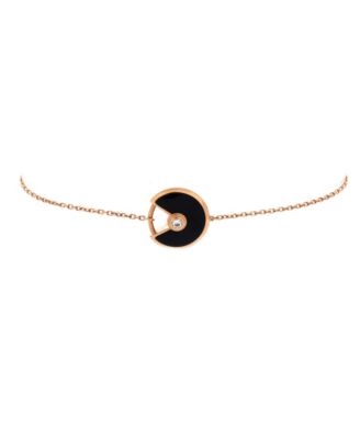 Pre-Owned Cartier Onyx Amulette de Cartier Bracelet (0.02 ct. t.w.) in 18K Rose Gold
