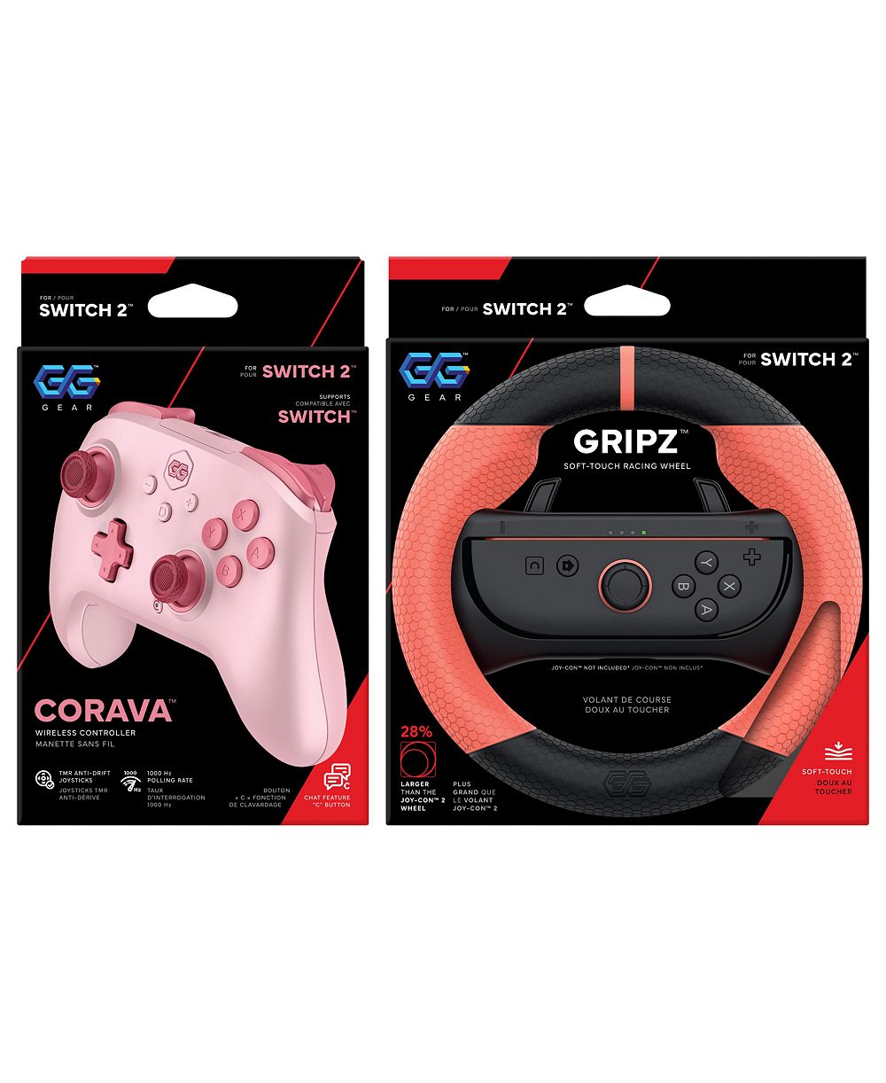 GG Gear беспроводной гоночный руль и контроллер с эффектом Холла GRIPZ для Nintendo Switch 2